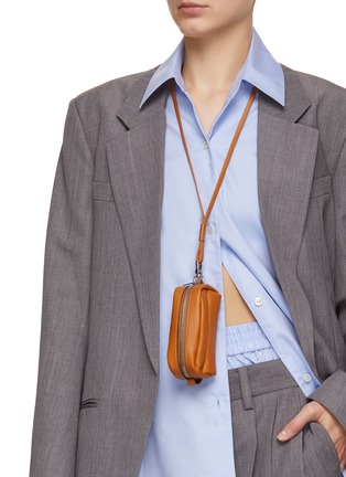 Figure View - Click To Enlarge - VALEXTRA - Micro Origami Leather Crossbody Bag