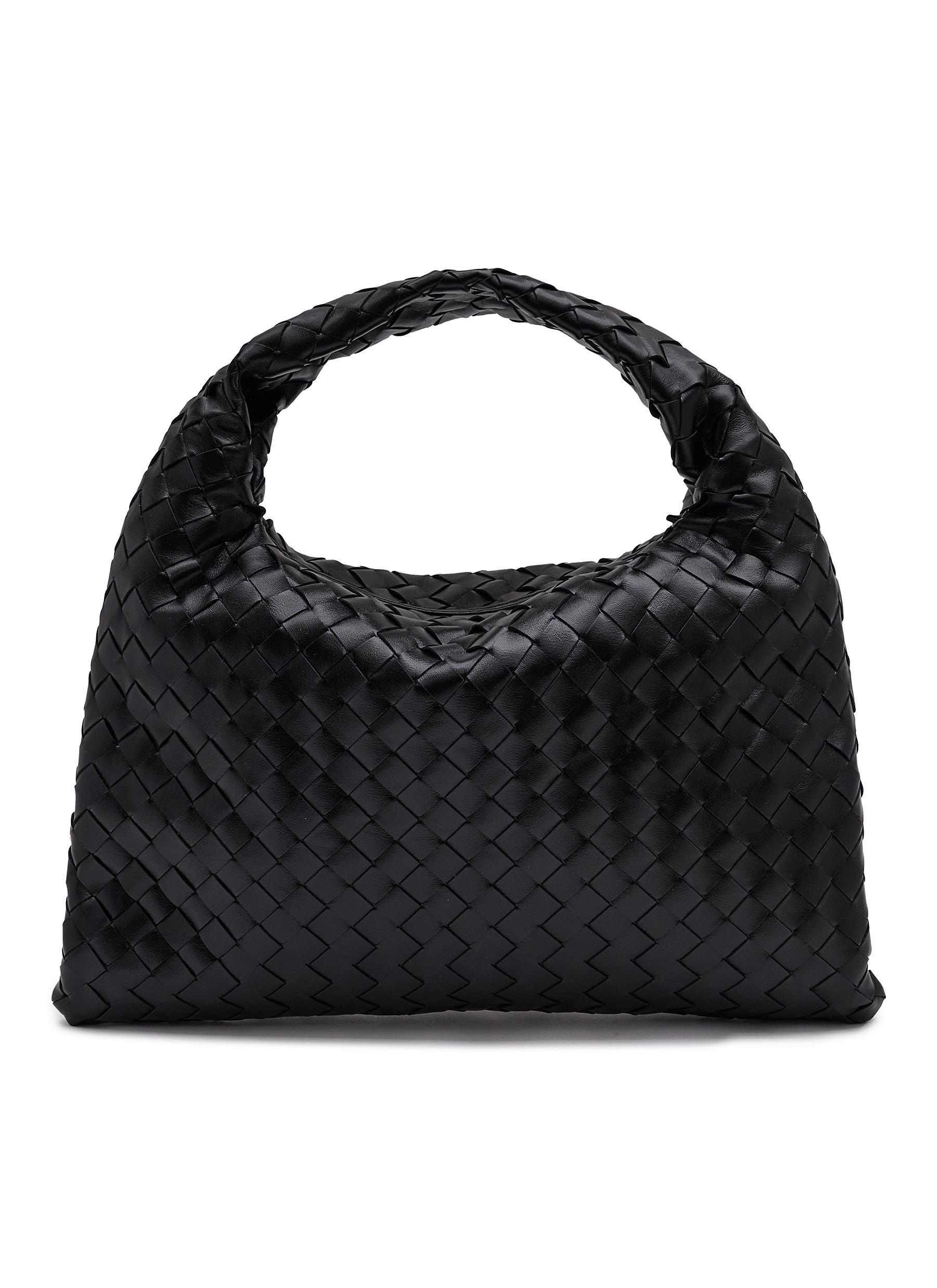 Bottega Veneta Vintage Black Intrecciato Leather Hobo Bag