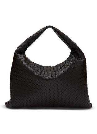 BOTTEGA VENETA, Woven Intreccio Nappa Leather Baguette Pochette, BLACK, Women