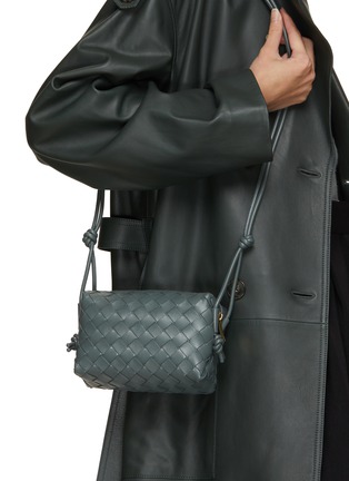 Figure View - Click To Enlarge - BOTTEGA VENETA - Mini Loop Intrecciato Leather Crossbody Bag