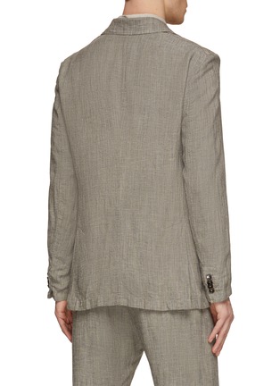 Back View - Click To Enlarge - BARENA - Double Breasted Cotton Linen Blazer