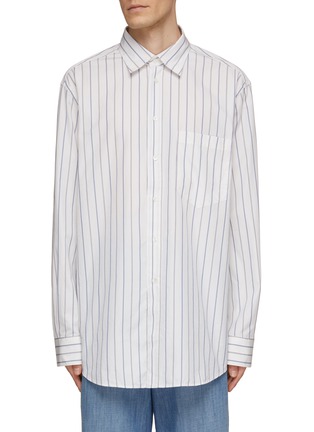 Main View - Click To Enlarge - BARENA - Stripe Talian Cotton Shirt