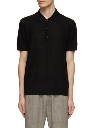 Main View - Click To Enlarge - BARENA - Cotton Linen Polo Shirt