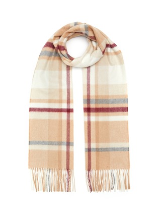Main View - Click To Enlarge - JOHNSTONS OF ELGIN - Flannel Check Cashmere Scarf