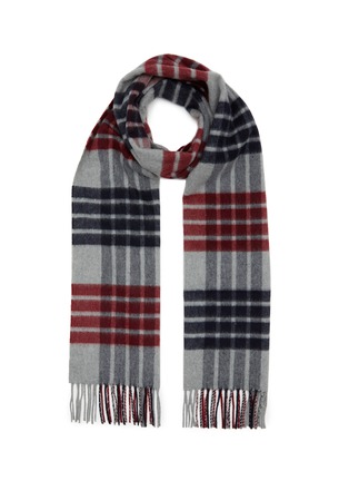 Main View - Click To Enlarge - JOHNSTONS OF ELGIN - Chequered Wool Scarf