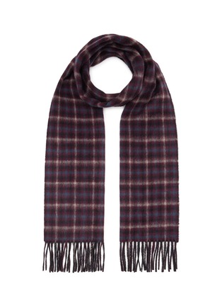 Main View - Click To Enlarge - JOHNSTONS OF ELGIN - Traditional Chequered Reversible Cashmere Scarf