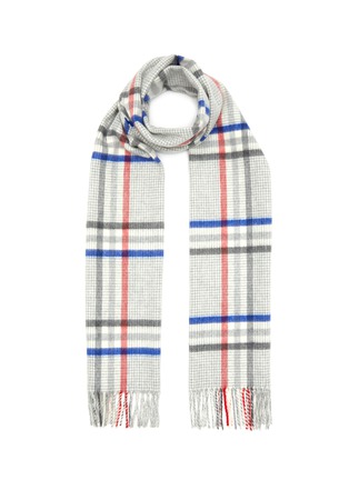 Main View - Click To Enlarge - JOHNSTONS OF ELGIN - Chequered Houndstooth Wool Scarf