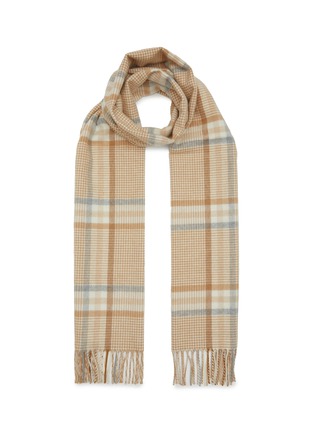Main View - Click To Enlarge - JOHNSTONS OF ELGIN - Chequered Houndstooth Wool Scarf