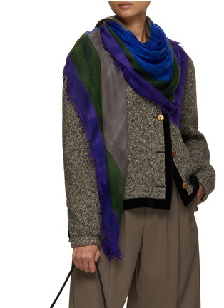 Figure View - Click To Enlarge - CASHÀ - Colourblock Cashmere Silk Knit Stole