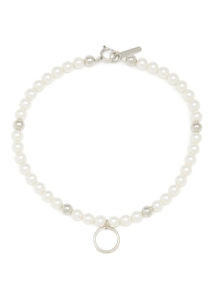 Main View - Click To Enlarge - JUSTINE CLENQUET - Leeloo Palladium Plated Brass Crystal Pearl Necklace