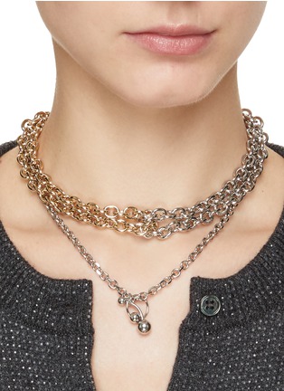 Figure View - Click To Enlarge - JUSTINE CLENQUET - Evie Palladium Plated Crystal Necklace