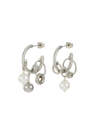 Main View - Click To Enlarge - JUSTINE CLENQUET - Robyn Palladium Plated Crystal Pearl Earrings