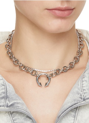 Figure View - Click To Enlarge - JUSTINE CLENQUET - Gale Palladium Plated Crystal Necklace
