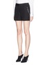 Front View - Click To Enlarge - ALEXANDER WANG - Pocket chain tailored wool shorts