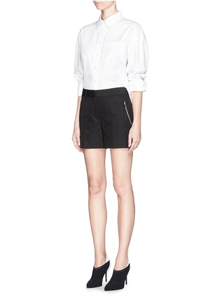 Figure View - Click To Enlarge - ALEXANDER WANG - Pocket chain tailored wool shorts