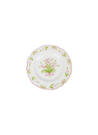 Main View - Click To Enlarge - BOURG-JOLY MALICORNE - Feston Hand Painted Antique Fleurs 94 Cake Plate — Pink/Green