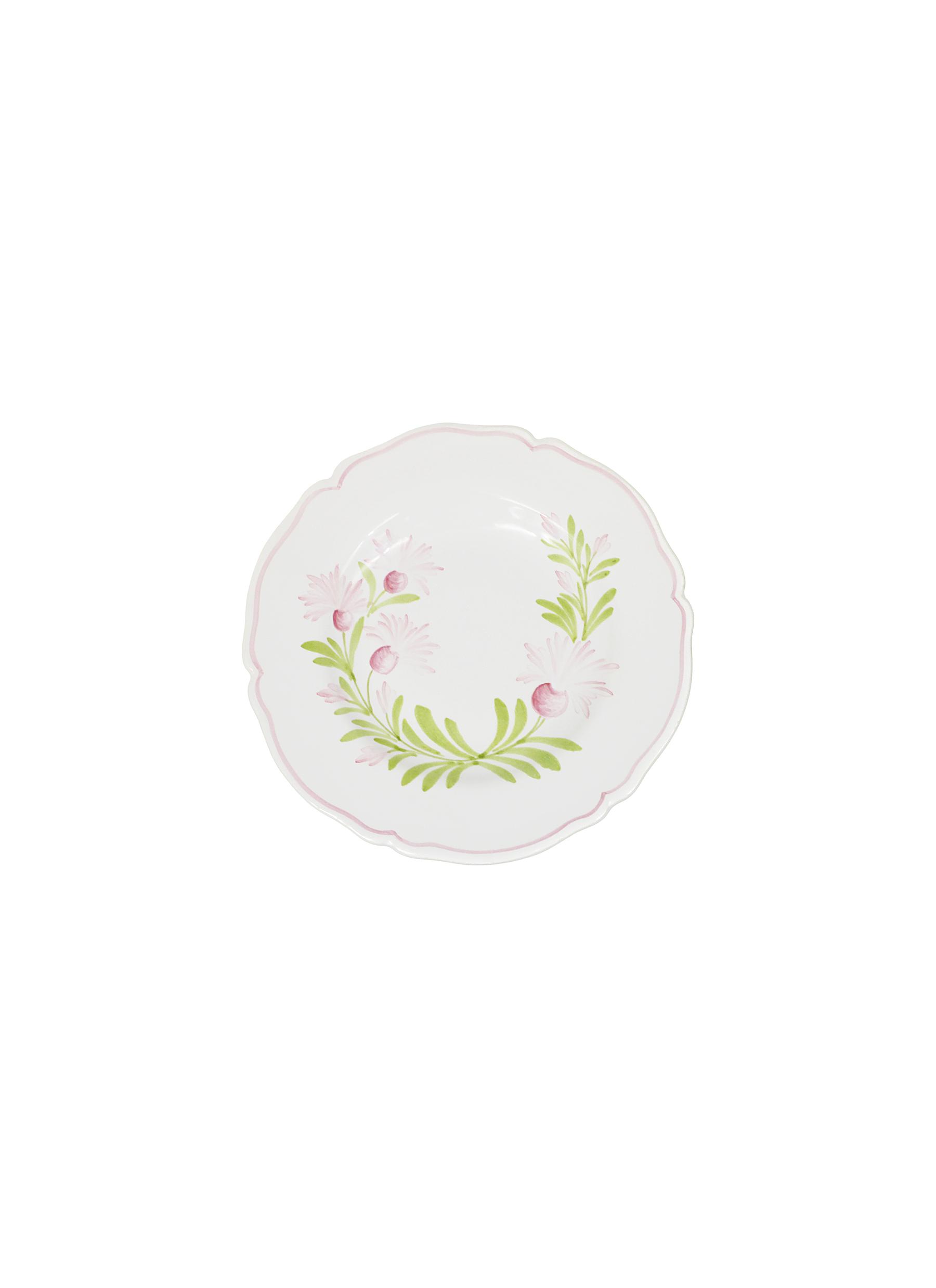 Feston Hand Painted Antique Fleurs 87 Cake Plate — Pink/Green