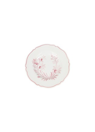 Main View - Click To Enlarge - BOURG-JOLY MALICORNE - Feston Hand Painted Antique Fleurs 87 Cake Plate — Pink Monochrome