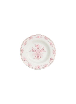 Main View - Click To Enlarge - BOURG-JOLY MALICORNE - Feston Hand Painted Antique Fleurs 94 Cake Plate — Pink Monochrome