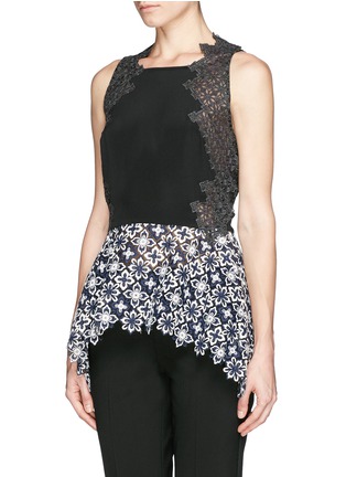 Front View - Click To Enlarge - 3.1 PHILLIP LIM - Floral lace embroidery silk bodice top
