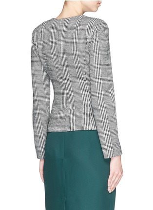Back View - Click To Enlarge - ARMANI COLLEZIONI - Tie waist houndstooth knit box jacket