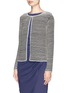 Front View - Click To Enlarge - ARMANI COLLEZIONI - Bead stripe jacket