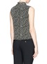 Back View - Click To Enlarge - ARMANI COLLEZIONI - Mist dot print ruffle front sleeveless top