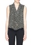 Main View - Click To Enlarge - ARMANI COLLEZIONI - Mist dot print ruffle front sleeveless top