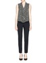 Figure View - Click To Enlarge - ARMANI COLLEZIONI - Mist dot print ruffle front sleeveless top
