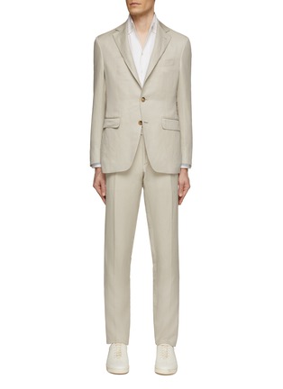 Main View - Click To Enlarge - CANALI - Kei Single Breasted Linen Silk Suit