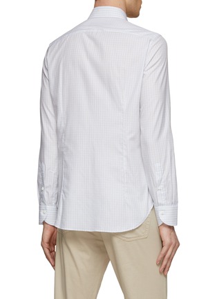 Back View - Click To Enlarge - CANALI - Spread Collar Check Cotton Shirt