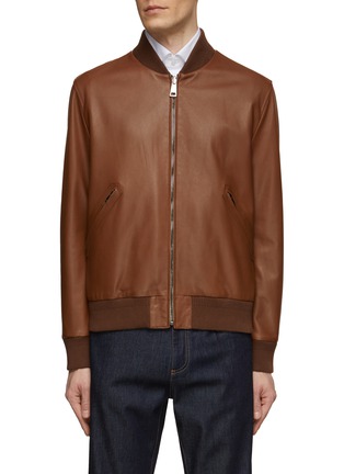 Main View - Click To Enlarge - CANALI - Reversible Leather Bomber Jacket