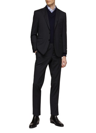 Figure View - Click To Enlarge - CANALI - Spread Collar Check Cotton Shirt