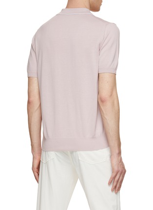 Back View - Click To Enlarge - CANALI - Contrast Trim Cotton Polo Shirt
