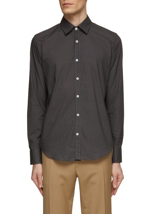 Main View - Click To Enlarge - CANALI - Point Collar Dotted Pattern Cotton Shirt