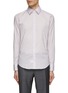 Main View - Click To Enlarge - CANALI - Point Collar Zig Zag Pattern Cotton Shirt