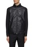 Main View - Click To Enlarge - CANALI - Nylon Sleeve Leather Bomber Jacket