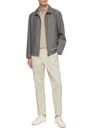 Figure View - Click To Enlarge - CANALI - Reversible Zip Up Wool Blouson