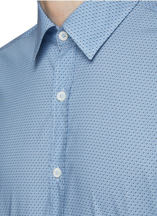  - CANALI - Point Collar Diamond Pattern Cotton Shirt