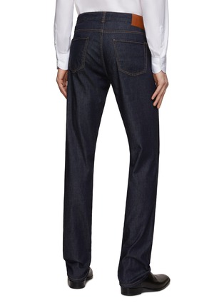 Back View - Click To Enlarge - CANALI - Silk Cotton Blend Jeans