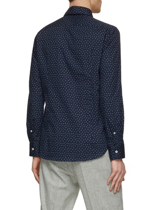 Back View - Click To Enlarge - CANALI - Leaves Pattern Pointed Collar Shirt