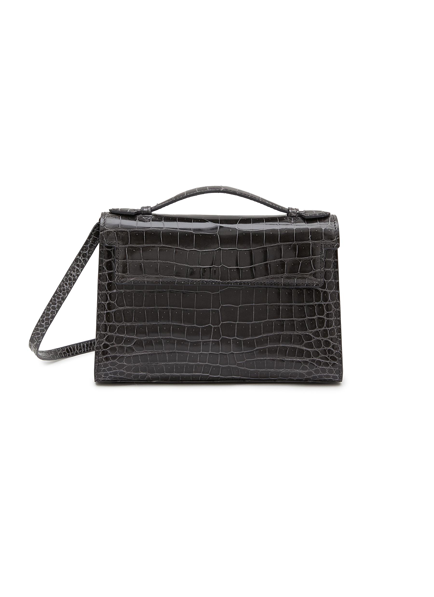 Rene' Croc Embossed Leather Handbag