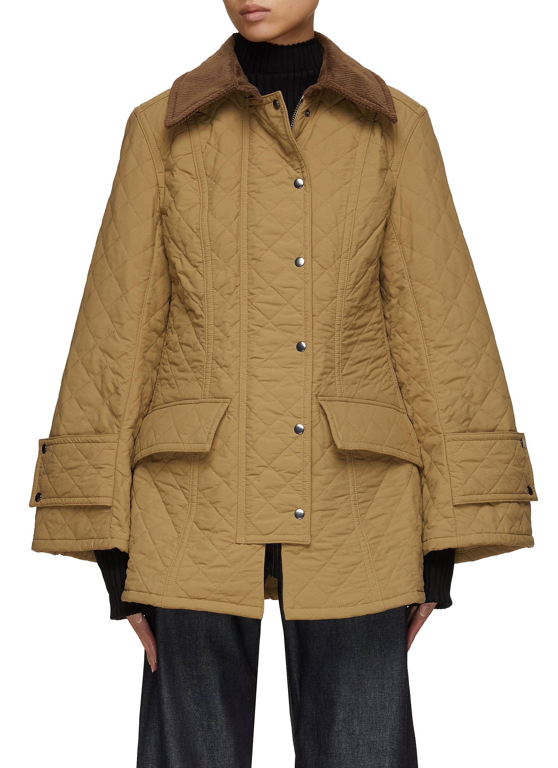 Corduroy Collar Quilted Jacket