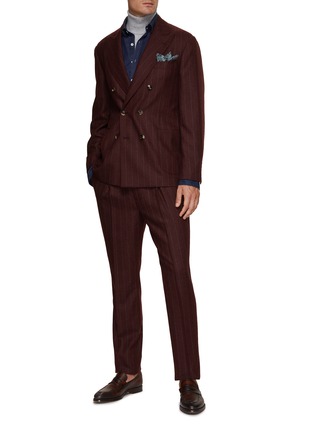 Figure View - Click To Enlarge - BRUNELLO CUCINELLI - Double Breasted Pinstripe Suit