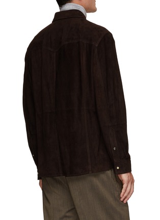 Back View - Click To Enlarge - BRUNELLO CUCINELLI - Nappa Leather Suede Western Shirt