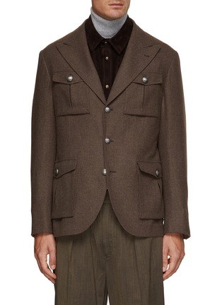 Main View - Click To Enlarge - BRUNELLO CUCINELLI - Peak Lapel Safari Jacket