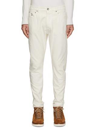 Main View - Click To Enlarge - BRUNELLO CUCINELLI - Distressed Denim Pants