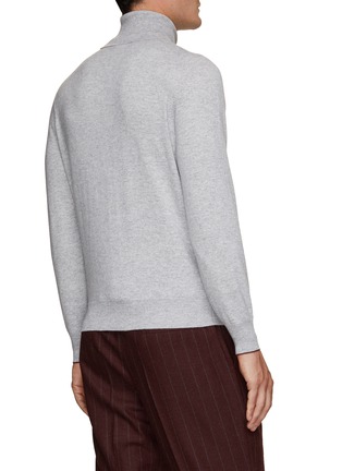 Back View - Click To Enlarge - BRUNELLO CUCINELLI - Ribbed Turtleneck Cashmere Sweater