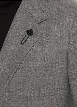 Detail View - Click To Enlarge - LARDINI - Double Breasted Wool Silk Suit