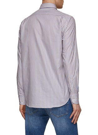 Back View - Click To Enlarge - PAUL & SHARK - Striped Cotton Twill Shirt